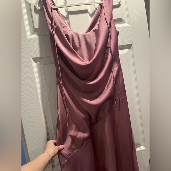 Azazie Vintage Mauve Stretch Satin Rylina Dress - Picture 6 of 7
